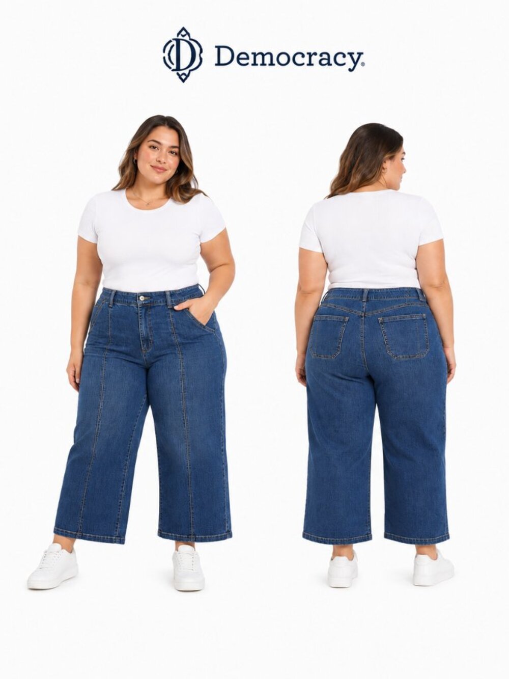 Democracy Absolution Wide Leg Crop Jeans Blue Denim 18W WN02579FN